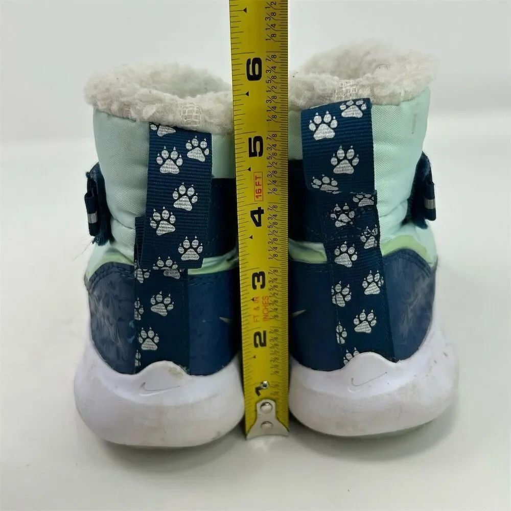 Nike Youth Flex Advance SE PS Winter Snow Boots Blue Pawprints Size 2Y